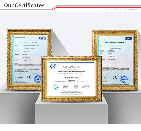 Chine Guanyi Transmission Machinery Co., Ltd. certifications